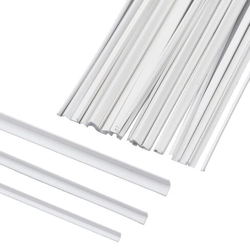AHANDMAKER 30Pcs 3 Sizes ABS Plastic L Shape Bars Right Angle Bars, 250mm Long 2.5mm 4.5mm 5.5mm Wide Styrene White Rods for DIY Building Architectural Model Making in Saudi Arabia