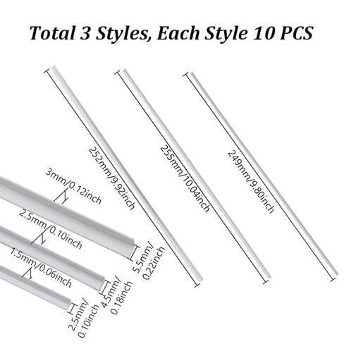 AHANDMAKER 30Pcs 3 Sizes ABS Plastic L Shape Bars Right Angle Bars, 250mm Long 2.5mm 4.5mm 5.5mm Wide Styrene White Rods for DIY Building Architectural Model Making in Saudi Arabia