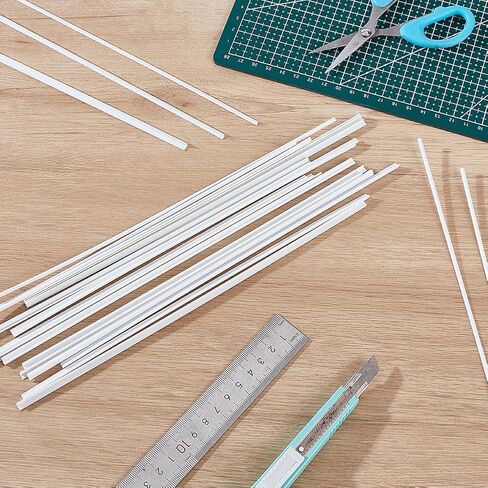 AHANDMAKER 30Pcs 3 Sizes ABS Plastic L Shape Bars Right Angle Bars, 250mm Long 2.5mm 4.5mm 5.5mm Wide Styrene White Rods for DIY Building Architectural Model Making in Saudi Arabia