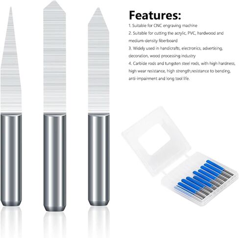 20pcs V Shape Engraving Bit Set 1/8 Shank 10/15/20/30D Flat Bottom Carbide PCB Carving Tools in Saudi Arabia