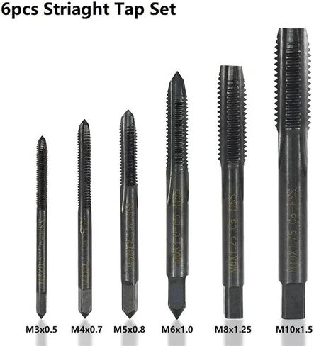 Thread TAP SET 6PCS M3 M4 M5 M6 M8 M10 Straight Metric Screw Thread Throug in Saudi Arabia