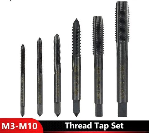 Thread TAP SET 6PCS M3 M4 M5 M6 M8 M10 Straight Metric Screw Thread Throug in Saudi Arabia