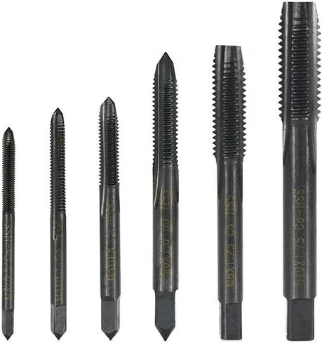 Thread TAP SET 6PCS M3 M4 M5 M6 M8 M10 Straight Metric Screw Thread Throug in Saudi Arabia