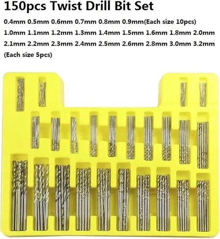 HSS Twist Drill Stet 0.4-4.0mm Mini Drill Bit for DIY Hobby Craft Woodworking Hole Drilling Tools 50-150pcs (60pcs) in Kuwait
