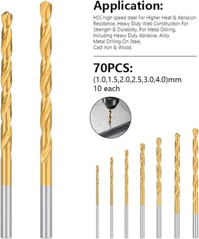 HSS Twist Drill Stet 0.4-4.0mm Mini Drill Bit for DIY Hobby Craft Woodworking Hole Drilling Tools 50-150pcs (60pcs) in Kuwait