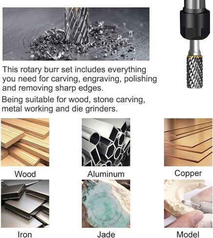 6mm Shank Carbide Double Cut Rotary Burrs Bit 10mm Diameter Rotary File for Rotary Tools Abrasive Tools 1Pcs(1pc F Type) in Saudi Arabia