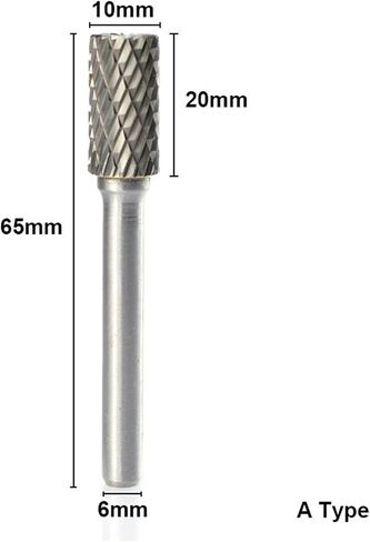6mm Shank Carbide Double Cut Rotary Burrs Bit 10mm Diameter Rotary File for Rotary Tools Abrasive Tools 1Pcs(1pc F Type) in Saudi Arabia