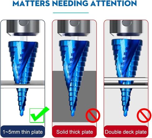 Step Drill Bit HSS 4-12 4-20 4-32mm Blue Coated Step Cone Drill Hex Shank Step Drill Bit 1Pcs(1pc 3-12) in Saudi Arabia