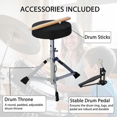 مجموعة أسطوانة الأطفال من 3 قطع للمبتدئين ، مجموعة طبل 13 بوصة مع عرش قابل للتعديل ، الصنج ، دواسة وطبلة ، مجموعة طبل صغار مع طبل باس توم ، الأحمر in Kuwait