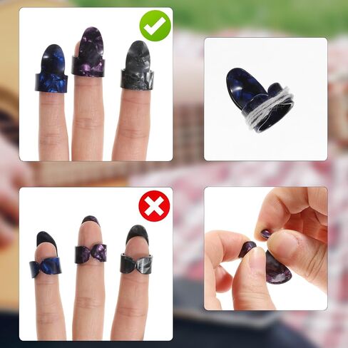 18Pcs Finger Picks for Acoustic Guitar Thumb Picks, Guitar Pick Celluloid Guitars Flat Thumbpicks, Thumb and Fingers Pick for Fingerstyle Acoustic Guitars Banjo or Ukulele Harp Bass in Saudi Arabia