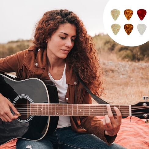 18Pcs Finger Picks for Acoustic Guitar Thumb Picks, Guitar Pick Celluloid Guitars Flat Thumbpicks, Thumb and Fingers Pick for Fingerstyle Acoustic Guitars Banjo or Ukulele Harp Bass in Saudi Arabia