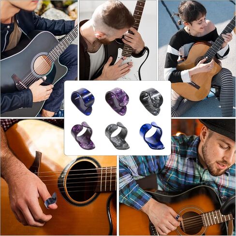 18Pcs Finger Picks for Acoustic Guitar Thumb Picks, Guitar Pick Celluloid Guitars Flat Thumbpicks, Thumb and Fingers Pick for Fingerstyle Acoustic Guitars Banjo or Ukulele Harp Bass in Saudi Arabia