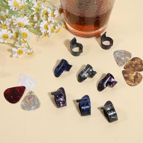 18Pcs Finger Picks for Acoustic Guitar Thumb Picks, Guitar Pick Celluloid Guitars Flat Thumbpicks, Thumb and Fingers Pick for Fingerstyle Acoustic Guitars Banjo or Ukulele Harp Bass in Saudi Arabia