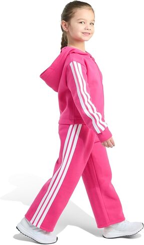 Adidas Girls 2 قطعة كاملة من Zip 3-Stripe Fleece Jacket و Wide Leg Pant in Saudi Arabia