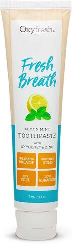 Oxyfresh Premium Lemon Mint Fresh Breath Toothpaste to Help Fight Bad Breath, Anti Plaque & Tartar Control - Low Abrasion Gel, SLS & Fluoride Free Toothpaste with Essential Oils, 5oz in Kuwait