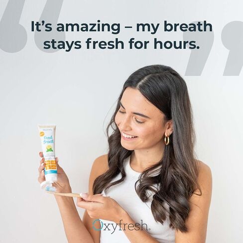 Oxyfresh Premium Lemon Mint Fresh Breath Toothpaste to Help Fight Bad Breath, Anti Plaque & Tartar Control - Low Abrasion Gel, SLS & Fluoride Free Toothpaste with Essential Oils, 5oz in Kuwait
