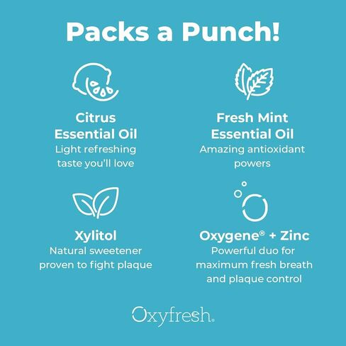 Oxyfresh Premium Lemon Mint Fresh Breath Toothpaste to Help Fight Bad Breath, Anti Plaque & Tartar Control - Low Abrasion Gel, SLS & Fluoride Free Toothpaste with Essential Oils, 5oz in Kuwait