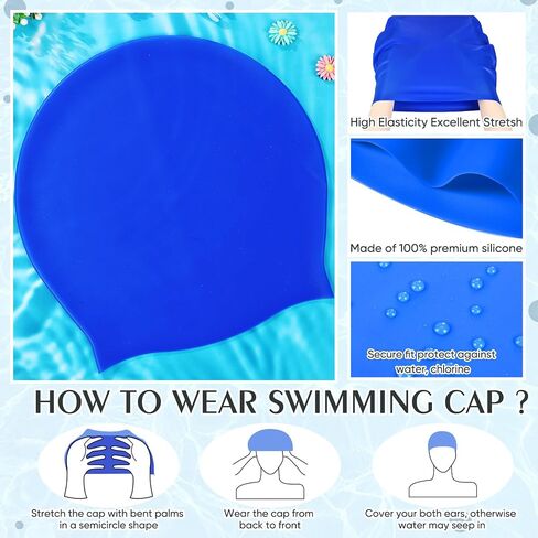 Coume Extra Swim Cap for Straids و Dreadlocks مقاوم للماء أغطية السباحة للنساء للنساء الشعر الطويل مع قابس الأذن ومقطع الأنف المناسب للنساء الرجال ينسجون ضفائر الضفائر in Saudi Arabia