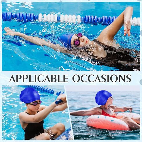 Coume Extra Swim Cap for Straids و Dreadlocks مقاوم للماء أغطية السباحة للنساء للنساء الشعر الطويل مع قابس الأذن ومقطع الأنف المناسب للنساء الرجال ينسجون ضفائر الضفائر in Saudi Arabia