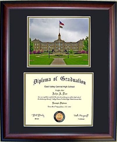 Western Illinois Diploma Frame - Photo Option #1 - Walnut Frame in Saudi Arabia
