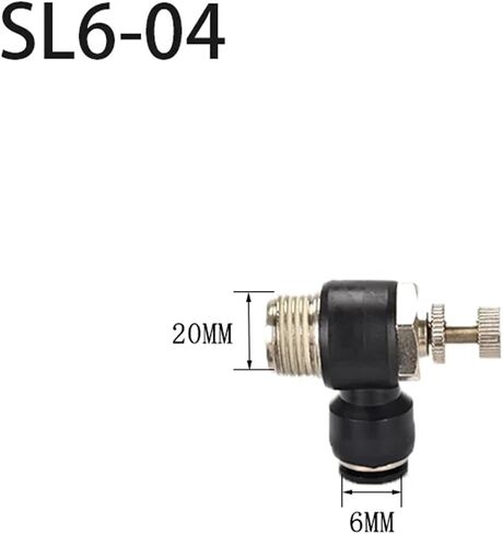 SL 4 6 8 10 12mm اتصال سريع التوصيل الهوائي M5 1/8 1/4 3/8 1/2 بوصة سرعة الهواء تنظيم صمام الخانق 1PCs (SL12-01) in Kuwait