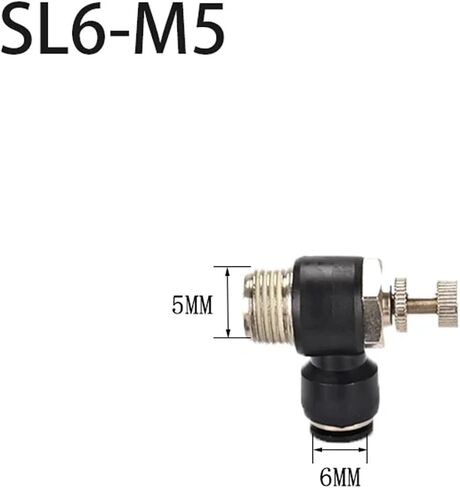 SL 4 6 8 10 12mm اتصال سريع التوصيل الهوائي M5 1/8 1/4 3/8 1/2 بوصة سرعة الهواء تنظيم صمام الخانق 1PCs (SL12-01) in Kuwait