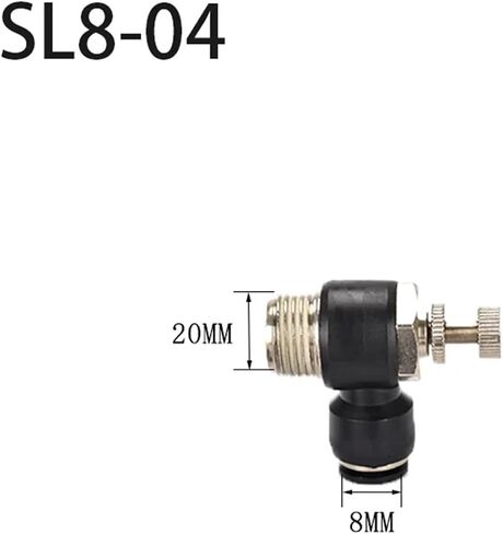 SL 4 6 8 10 12mm اتصال سريع التوصيل الهوائي M5 1/8 1/4 3/8 1/2 بوصة سرعة الهواء تنظيم صمام الخانق 1PCs (SL12-01) in Kuwait