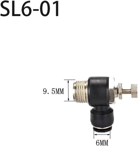 SL 4 6 8 10 12mm اتصال سريع التوصيل الهوائي M5 1/8 1/4 3/8 1/2 بوصة سرعة الهواء تنظيم صمام الخانق 1PCs (SL12-01) in Kuwait