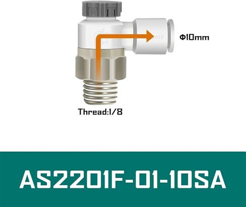 AS Speed Controller With One-touch Fitting Meter-out Throttle Valve Pneumatic Fitting AS1201F AS2201F 3201F 1Pcs(AS2201F-01-08SA) in Saudi Arabia