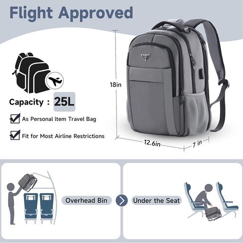 16 Inch TSA Travel Laptop Backpack, Multipocket Business Backpack with RFID Pockets, Airline Approved Personal Item Travel Bag,Water Resistant College Carry On Bag for Men Women Weekender in Saudi Arabia