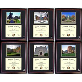 Mercyhurst Diploma Frame - Photo Option #6 - Walnut Frame in Kuwait