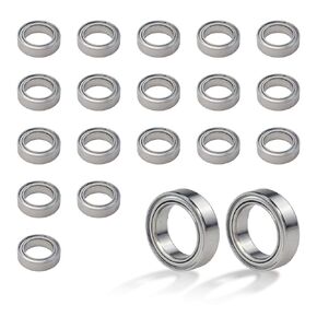 20Pcs 6700ZZ Deep Groove Ball Bearings, 10x15x4mm Double Metal Shielded Ball Bearing Chrome Steel P0 Z2 Bearing, Thin Section Miniature Skateboard Bearings for Industrial Machine,Power Tools in Kuwait