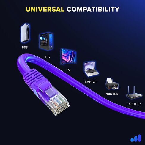 Maximm Cat 6 Ethernet Cable 1.5 FT (10 pack) - كابل LAN عالي السرعة وكابل الإنترنت وكابل التصحيح وكابل الشبكة - UTP ، 10 جيجابت في الثانية ، سلك إيثرنت 550 ميجا هرتز - أسود in Saudi Arabia
