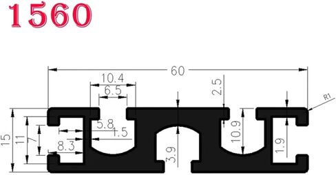 1pcs 1560 300mm 500mm الألومنيوم المظهر الجانبي الإطار in Saudi Arabia