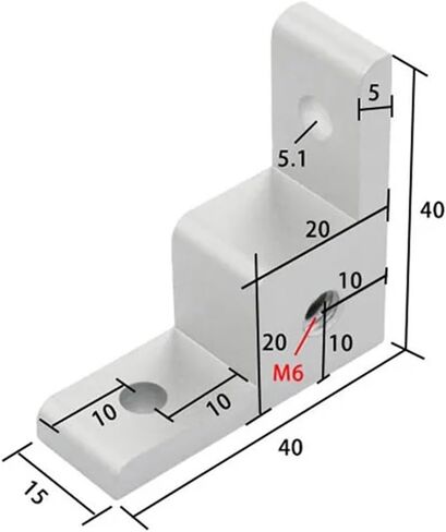 4pcs 1515 2020 Aluminum Profile Angle Anchor Wheel Connector Right Angle Extrusion Angle Suitable for M6 5.1 Hole 10mm(Silver) in Saudi Arabia