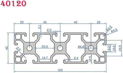 40120 T-Slot Aluminum Profile Extrusion Frame Black 100-1200mm(100mm) in Saudi Arabia