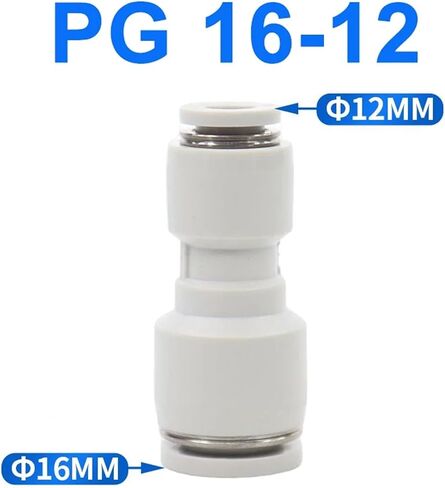 10PCS PG Pneumatic Straight-through Variable Diameter Air Pipe Quick Connector Quick 4 6 8 10 12 16mm(PG16-12) in Saudi Arabia