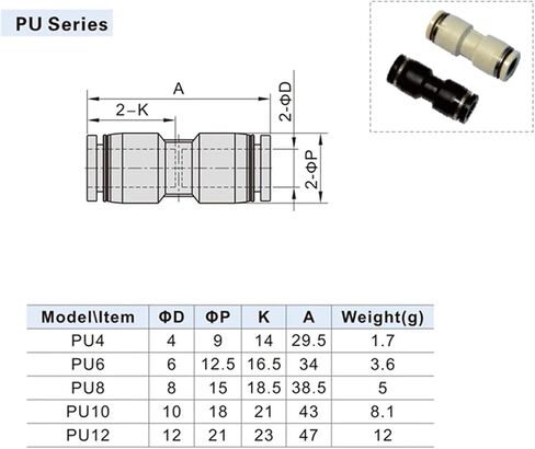 10PCS PG Pneumatic Straight-through Variable Diameter Air Pipe Quick Connector Quick 4 6 8 10 12 16mm(PG16-12) in Saudi Arabia