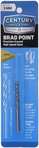 Century Drill & Tool 37224 Brad Point Wood Bit, 3/8" | 3-5/8" cutting depth, 5" overall length, cuts steel & wood, heat-resistant coating in Saudi Arabia
