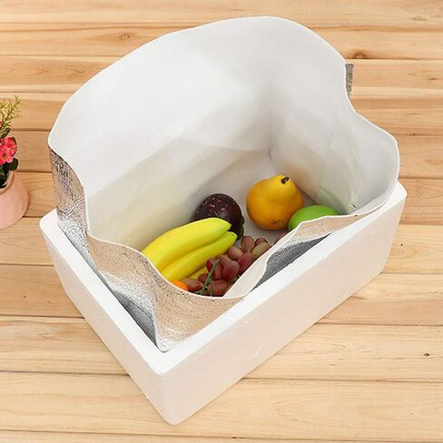 الأكياس الحرارية المعزولة القابلة لإعادة الاستخدام 13 "× 8.5" × 12 "حزمة مربعات مربع معزولة احباط من 8 أجزاء من بطانة الأكياس الحرارية لحزمة عزل كيس التسوق (8) in Saudi Arabia