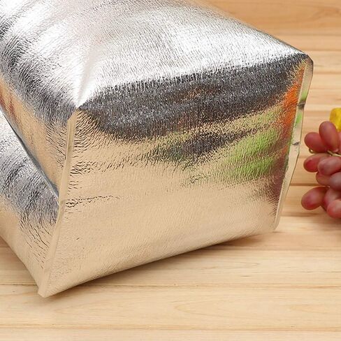 الأكياس الحرارية المعزولة القابلة لإعادة الاستخدام 13 "× 8.5" × 12 "حزمة مربعات مربع معزولة احباط من 8 أجزاء من بطانة الأكياس الحرارية لحزمة عزل كيس التسوق (8) in Saudi Arabia