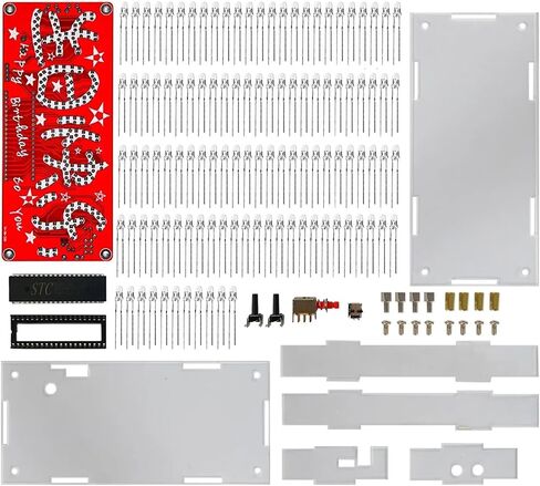51 Microcontroller Happy Birthday DIY Kit Music LED Blinking Lights Weldring Practice Circuit Board(Colorful kit) in Saudi Arabia