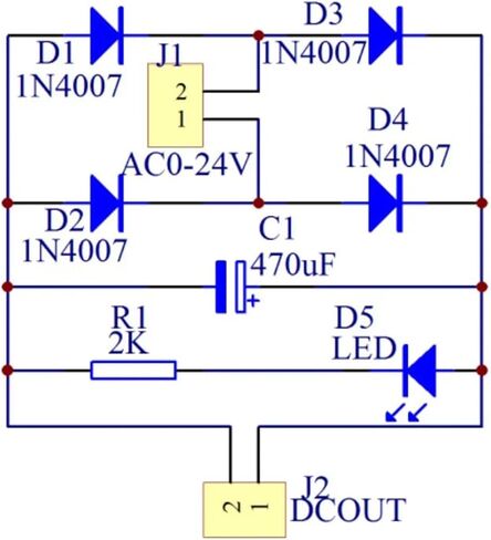 in4007 Bridge Rectifier أحادي الطور AC إلى AC إلى DC Power Confler Board Welding DIY KIT in Saudi Arabia