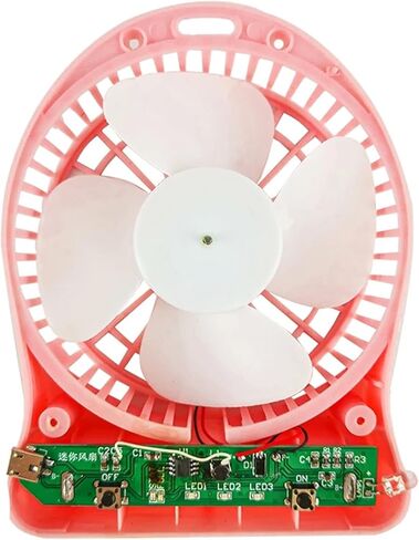 ثلاث سرعات Mini Fan DIY KIT USB قابلة لإعادة الشحن متعدد الوظائف الممارسة لحام المروحة لحام الأجزاء فضفاضة (اللون الأبيض) in Saudi Arabia