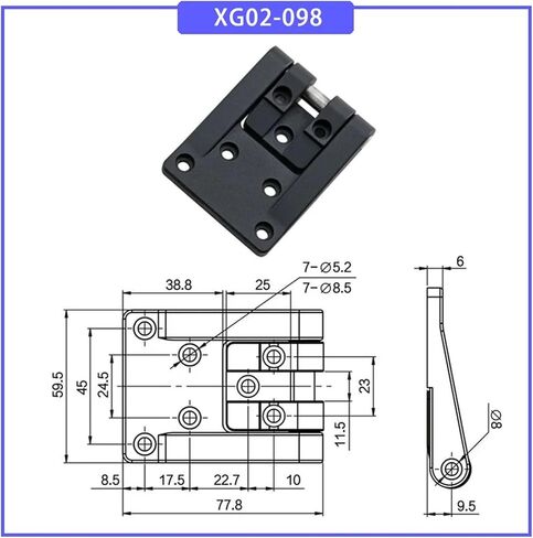 XG02-098 T-Shaped Corner Rotating Hinge Zinc Alloy Suitable 1Pcs in Saudi Arabia