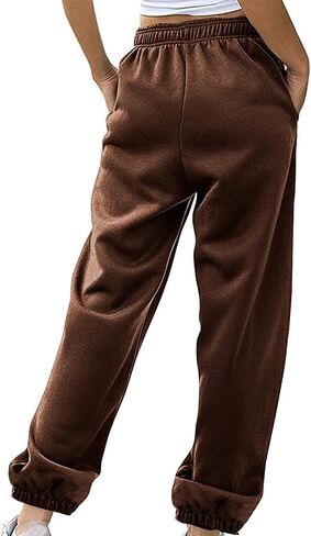 Baggy Sweatpants for Women Casual High Waisted Wide Leg Womens Sweatpant Workout Petite Joggers Trousers with Pocket in Saudi Arabia