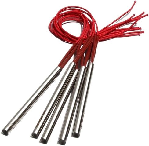 Cartridge Resistors 10mmX190/195/200/210/220mm Resistance Single-End Electric Heat Pipe 470W/490W/500W/520W/550W 5pcs(220V,500W 10x200mm) in Saudi Arabia