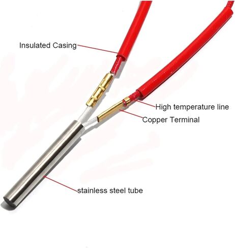 BIRAN Heating Element Mould Single End Cartridge Heater 15mm*120-135mm 450W/470W/480W/500W 220V/380V 5pcs(380V,470W 15x125mm) in Saudi Arabia