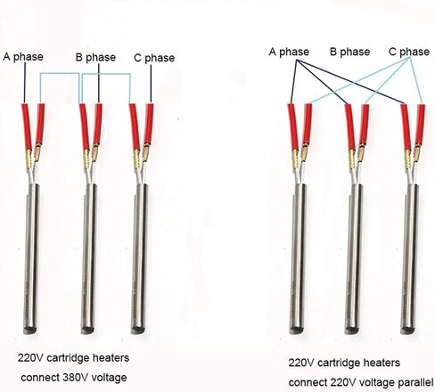 مقاومات الخرطوشة 11mmx190mm/195mm/200mm/210mm/220mm مقاومة أنبوب حرارة كهربائية أحادية الواحدة 520w/600w 5pcs (380 فولت ، 580w 11x210mm) in Saudi Arabia