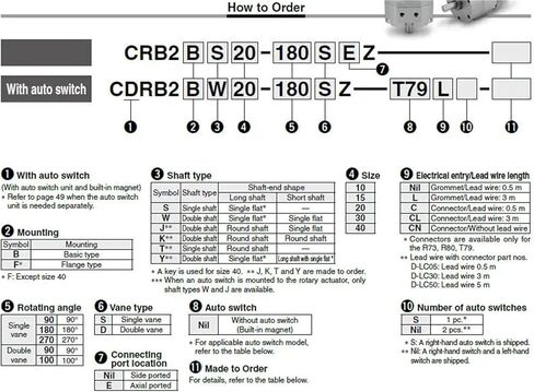 1PCS CRB2BW CDRB2BW المحرك الدوار الهوائي الأسطوانة الدوارة CRB2BW30-90S CRB2BW30-180S CRB2BW30-270S CDRB2BW30-90S CDRB2BW30-180S (30-90S ، CRB2BWU) in Kuwait